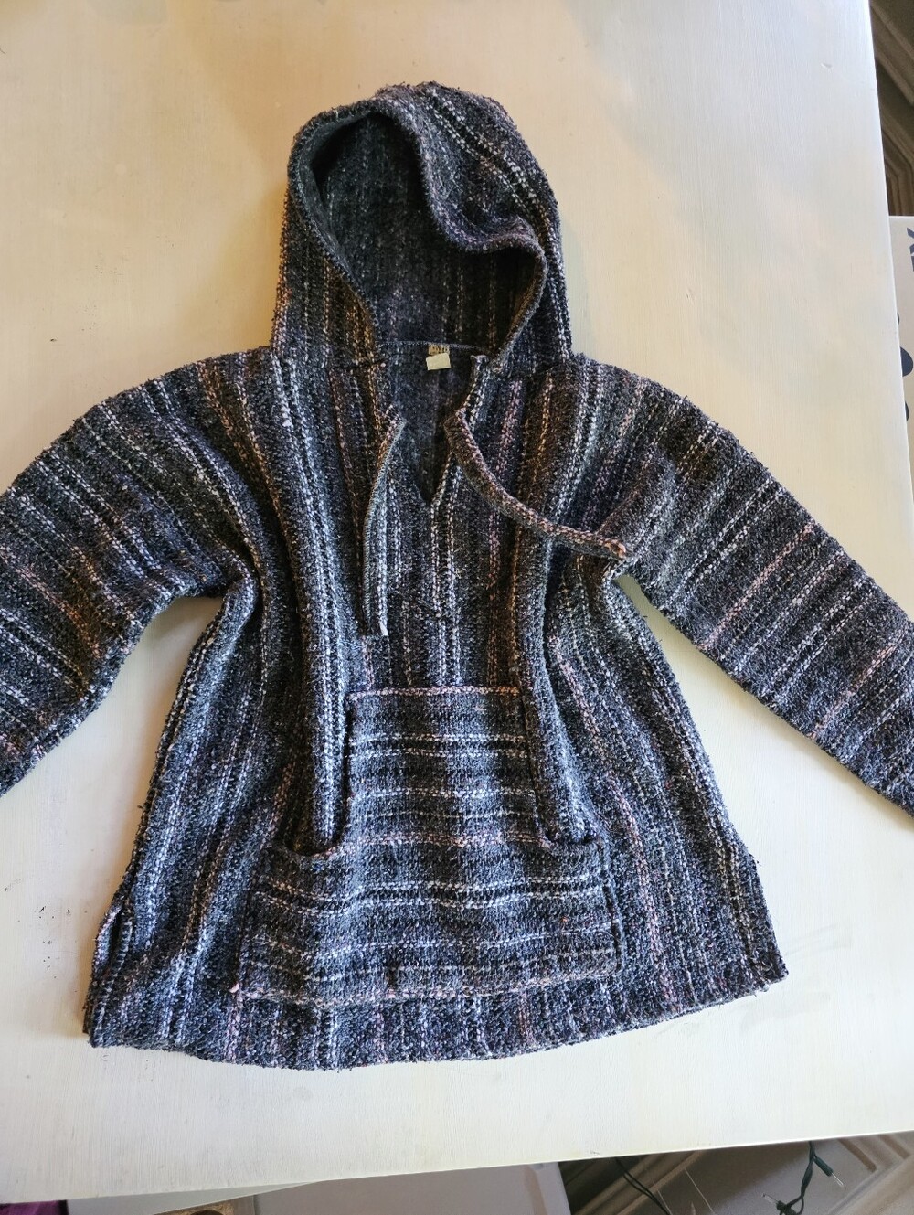 Hooded Pullover Sweater Jacket - Black & Gray